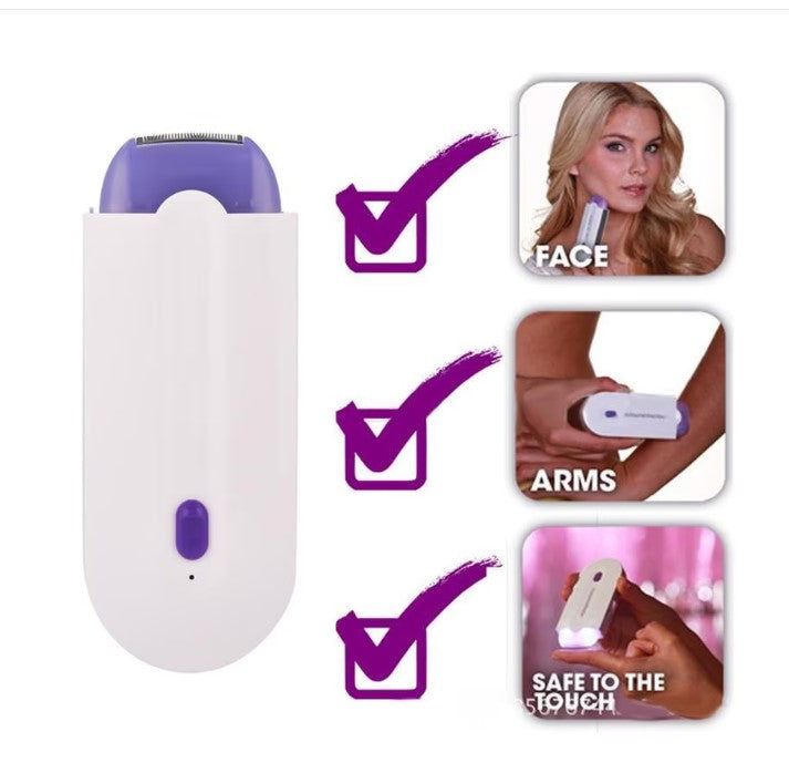 Epilator facial cu LED, tehnologie Sensa-Light, reincarcabil USB, design ergonomic