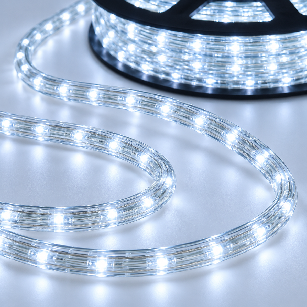 Instalație luminoasă tip furtun LED, 80 m, alb rece, flexibilă, pentru interior și exterior