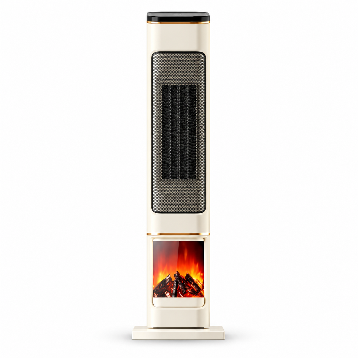 Semineu Electric, 2000W, cu Efect de Flacara, 2 trepte, Incalzire Ceramica PTC cu Termostat si Telecomanda, Dispay LED