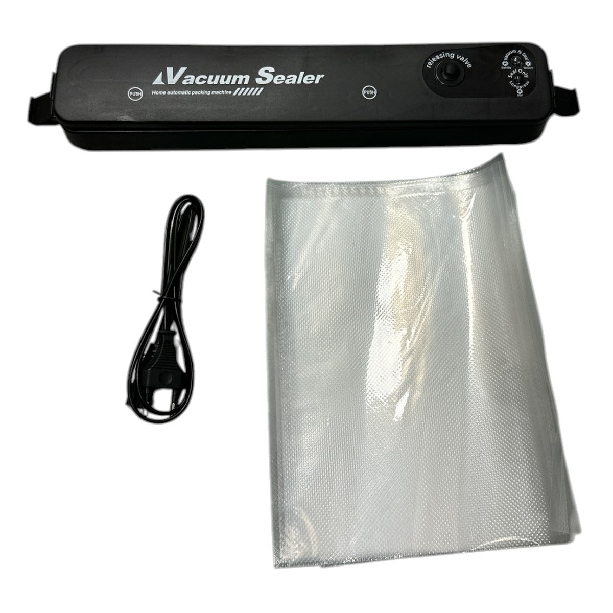 Aparat electric de vidat și sigilat alimente, 90W, pungi incluse, negru