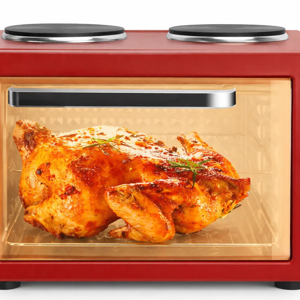 Cuptor Electric HALEY HY-5127, 48L, 2000W, cu Plita Dubla si Timer