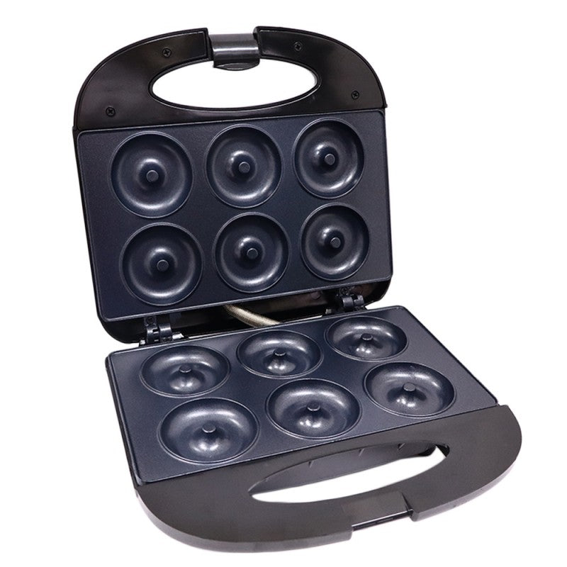 Aparat de Gogoși (Donut Maker) LumaBella LB-58026, 750W – 6 Gogoși Simultan, Plăci Antiaderente, Design Compact și Portabil, Negru