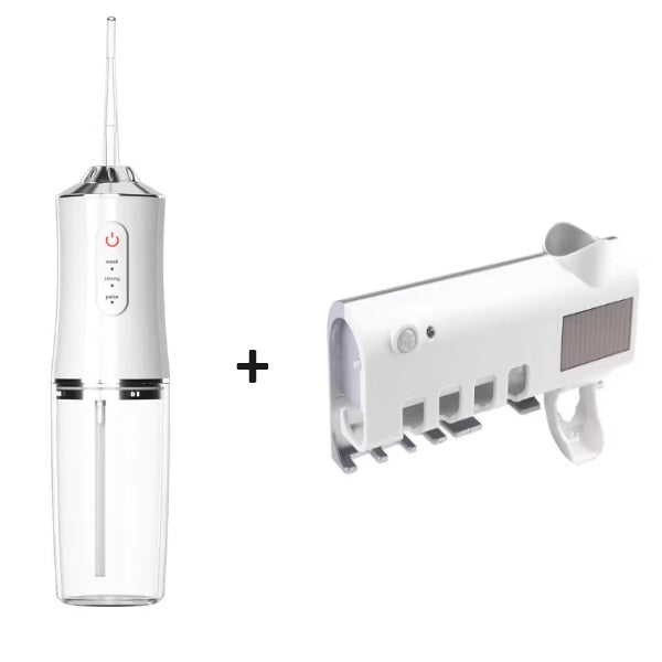 Pachet Promo – Irigator Oral cu 3 Programe + Dozator Pasta de Dinti cu Sterilizare UV