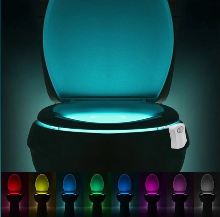 Lumina LED pentru toaleta, 8 culori, senzor miscare, rezistenta la apa