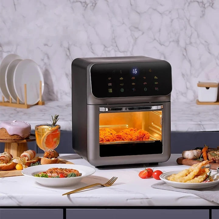 Friteuza cu Aer Cald 12L – control digital, gatire 360°, rezultate crocante fara ulei