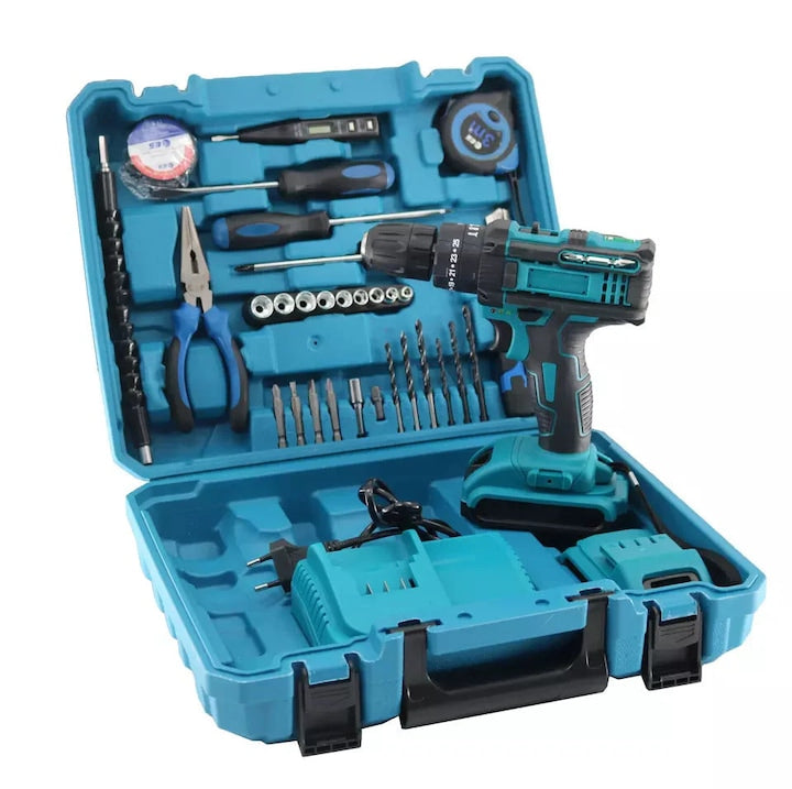 Bormasina cu percutie si accesorii, 36V, 2 acumulatori, trusa transport