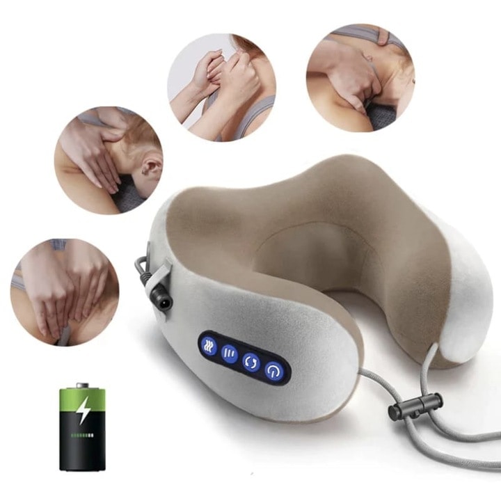 Perna electrica cervicala cu vibromasaj – wireless, 3 programe