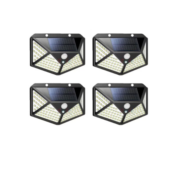 Set 4 Lampi Solare cu Senzor de Miscare si Lumina, 3 Moduri de Iluminare, IP65