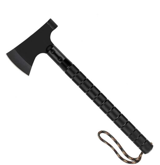 Set, topor pliabil, instrument tactic de supravietuire, portabil, camping in aer liber, negru