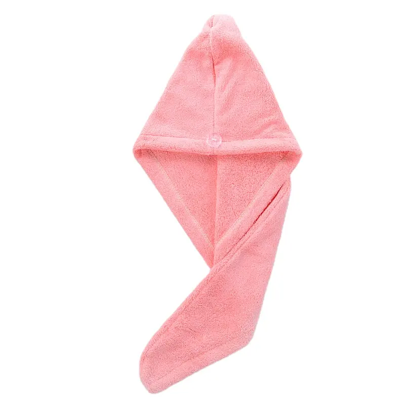 Prosop de Cap din Microfibra pentru Uscare Rapida, cu Nasture, 60x22 cm, Roz