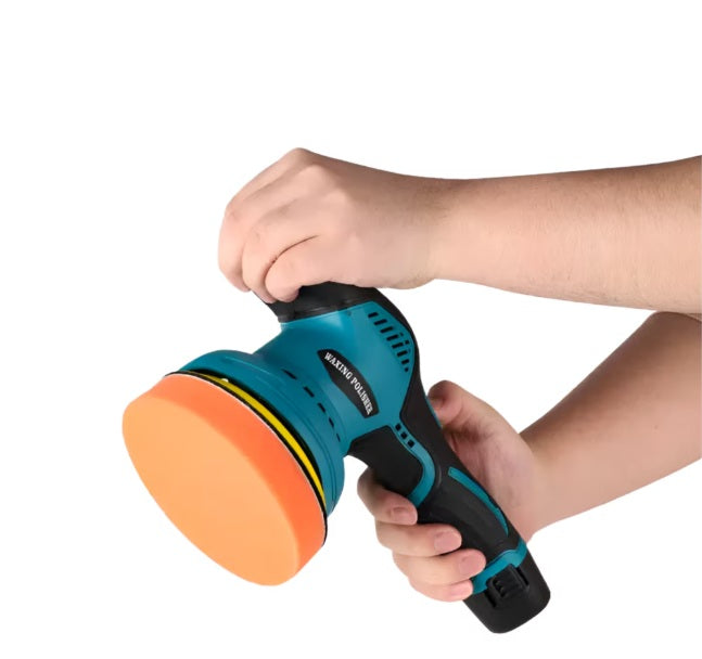 Aparat Polish Auto Fara Fir cu 2 Acumulatori 12V, Portabil, 2500-5000 RPM, 8 Viteze, Albastru/Negru