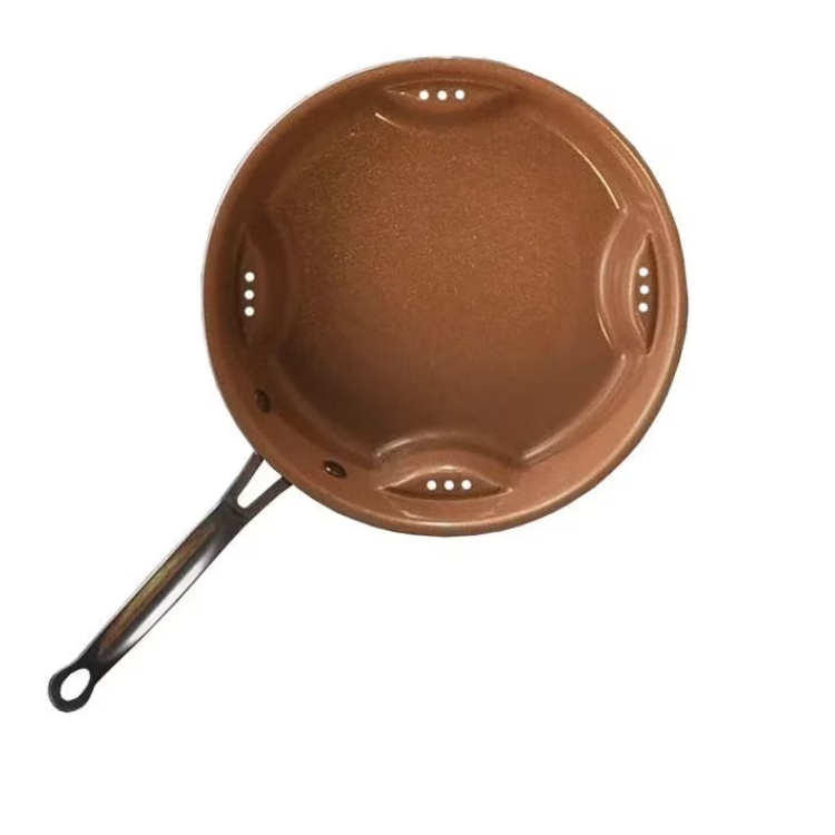 Tigaie rotunda cu trafic de aer, 25 cm, portocalie, antiaderenta