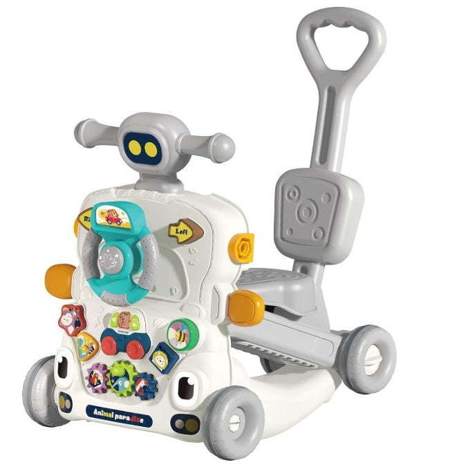 Premergator si antemergator multifunctional 6 în 1 pentru copii – centru activitati, balansoar, trotineta