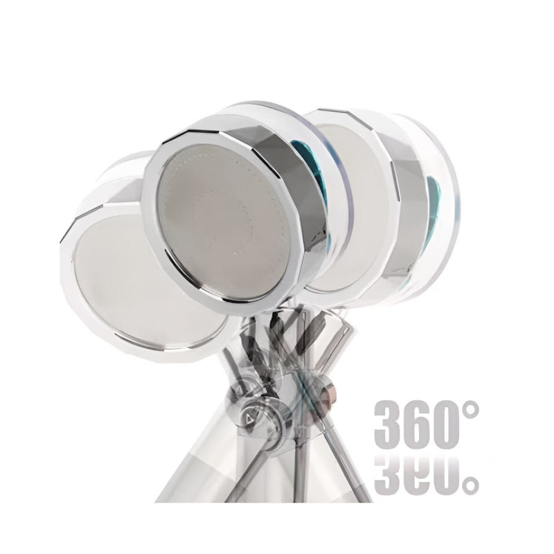 Cap de dus 360° reglabil, presiune ajustabila, albastru/argintiu