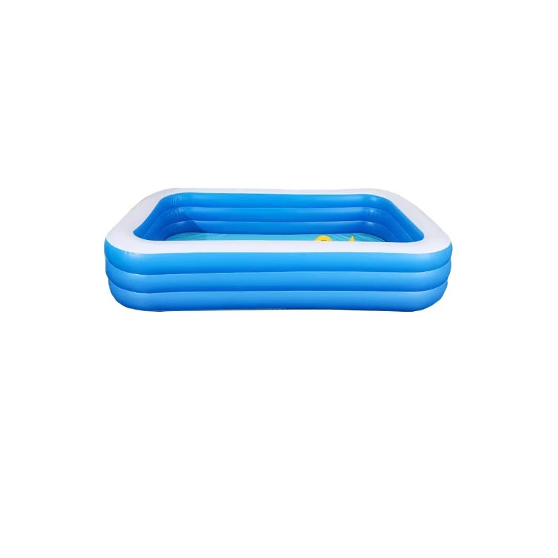 Piscina gonflabila dreptunghiulara pentru gradina, 200 x 150 x 55 cm, albastru, cu supapa de golire