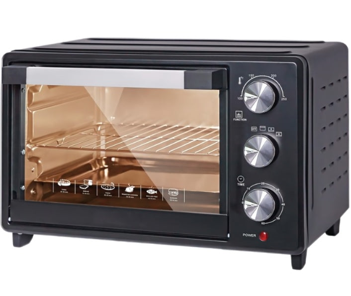 Cuptor Electric 25L 1500W – 320°C, 4 Elemente Încălzire, Timer 60 Min, Ideal pentru Pizza și Fripturi