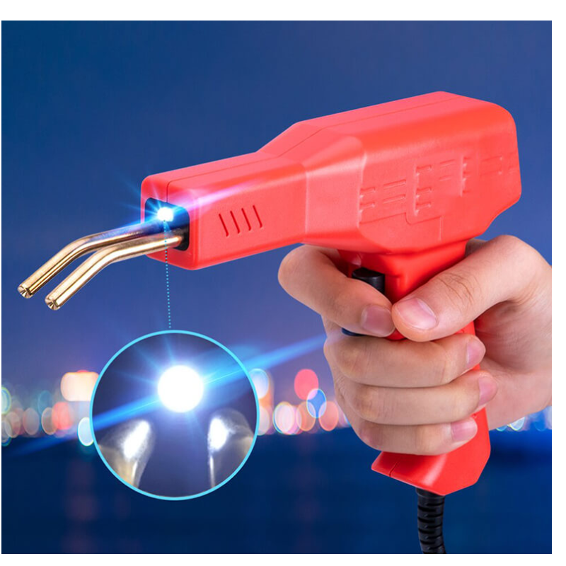 Pistol pentru lipit si sudat plastic, 50W, trusa protectie cu 4 tipuri capse, rosu