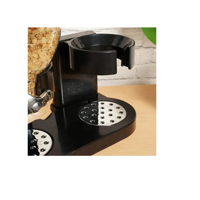 Dispenser dublu pentru cereale, 2x2L, culoare negru, dimensiuni 35x29x42 cm