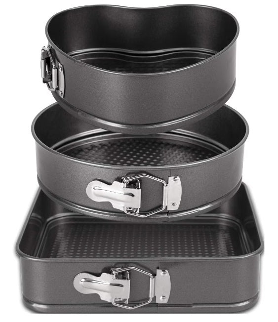 Set 3 tavi de prajituri cu baza detasabila – inima, rotunda, patrata