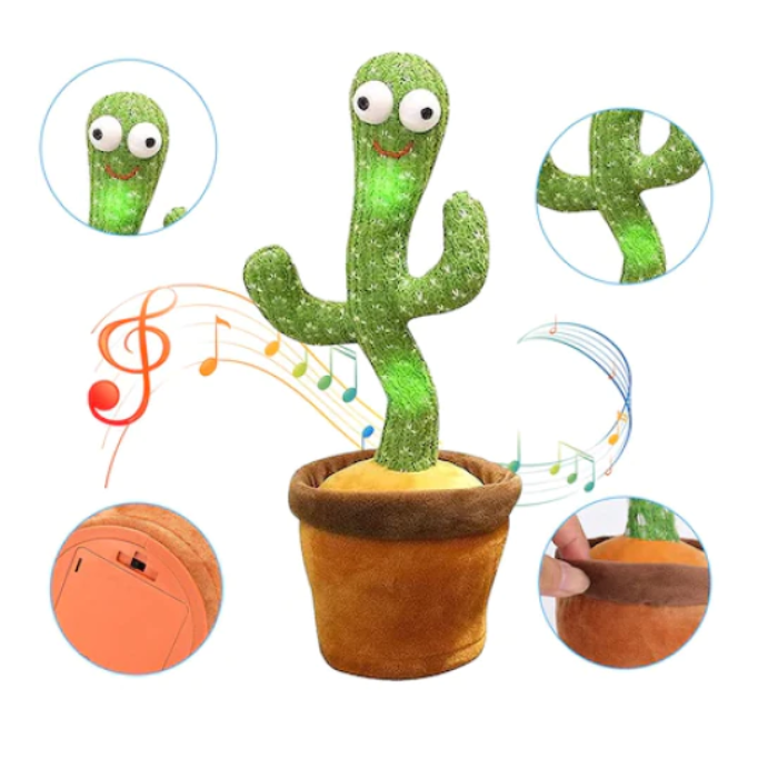 Jucarie cactus dansator si vorbitor, interactiva, copii 3+ ani
