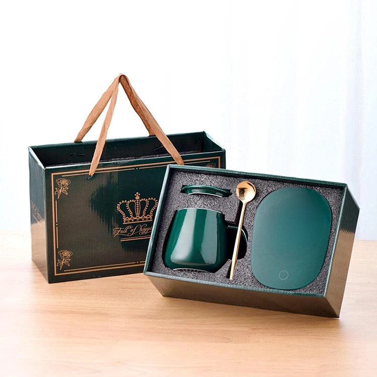 Cana ceramica cu incalzitor si capac, 400 ml, temperatura constanta 55°C