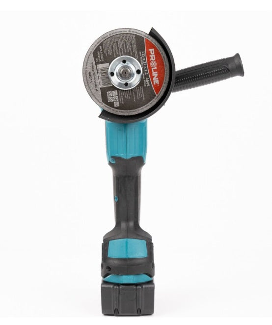 Polizor Unghiular (Flex) 48V 5Ah cu 2 Acumulatori, Incarcator, Maner si Cheie, Albastru