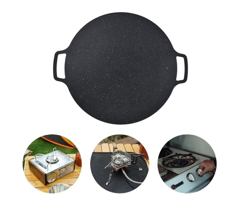 Plita Japoneza Rotunda cu Manere 32 cm – Grill Antiaderent Pluristratificat