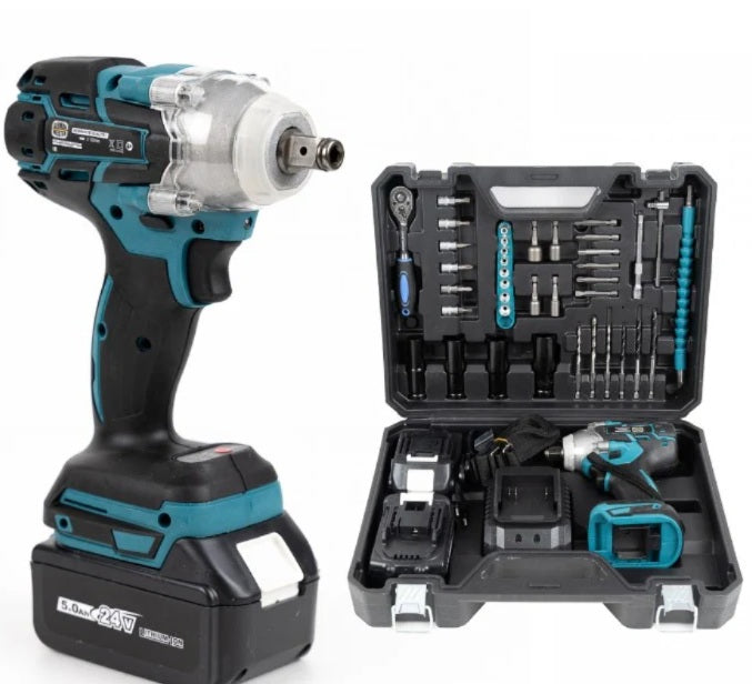 Masina de Impact si Insurubat 48V cu 2 Acumulatori si 43 Accesorii – Putere si Precizie Profesionala