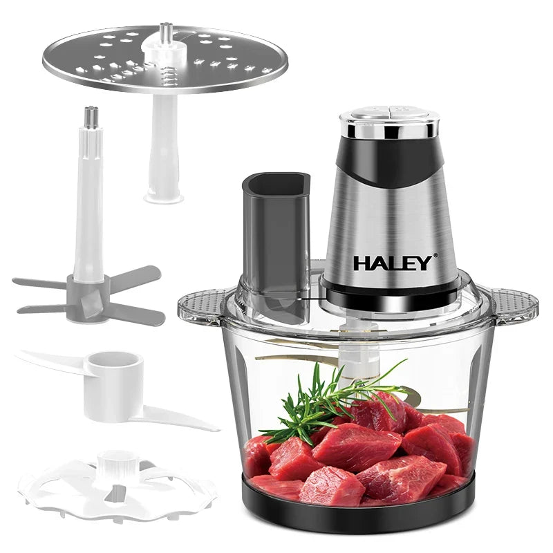 Tocător Electric Multifuncțional 6 în 1, 1200W, Bol Sticla 3.5L, 6 Lame, Feliere și Răzuire