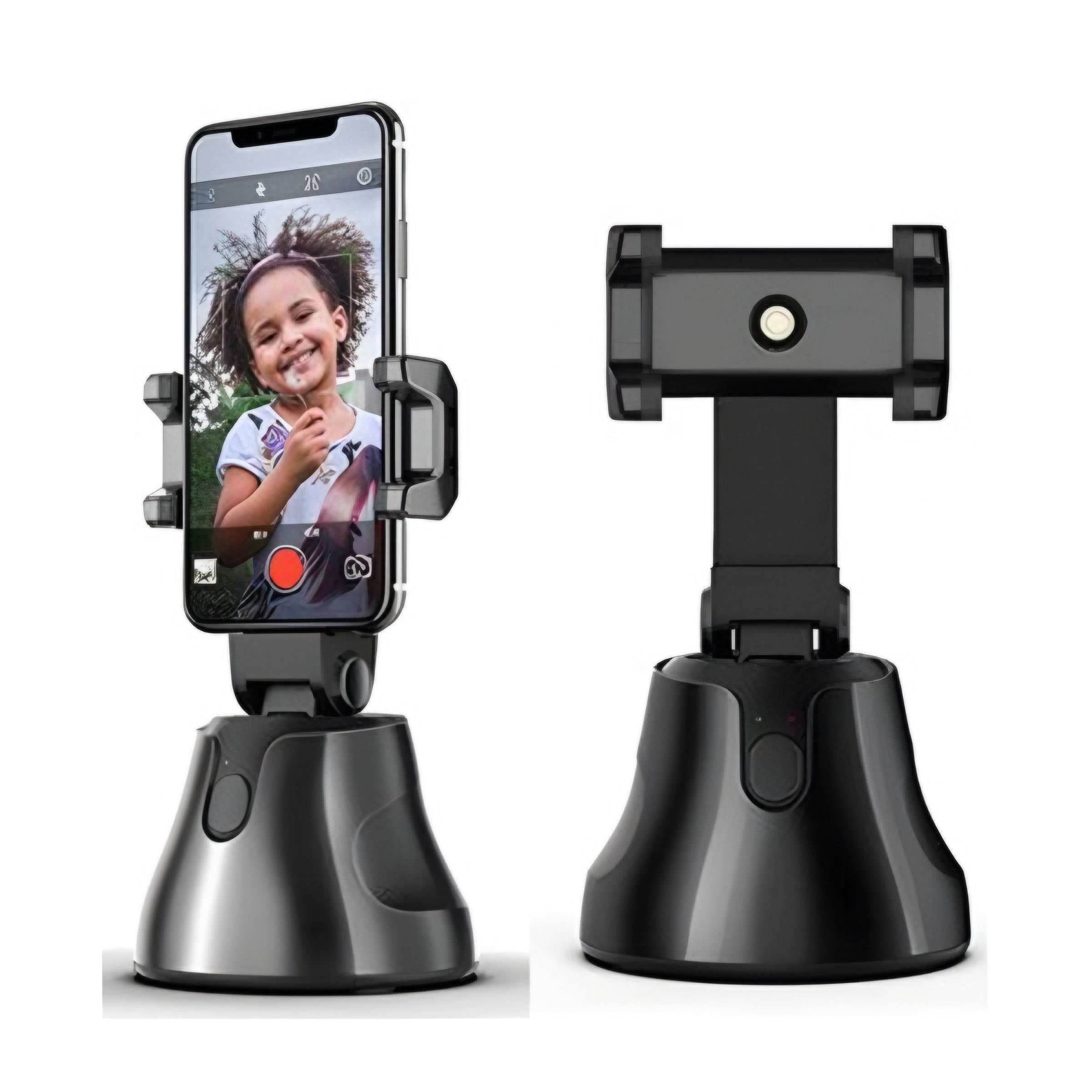 Suport autoportret pentru telefon cu rotire 360, urmarire automata fata si obiecte, fotografiere inteligenta, compatibil iOS si Android