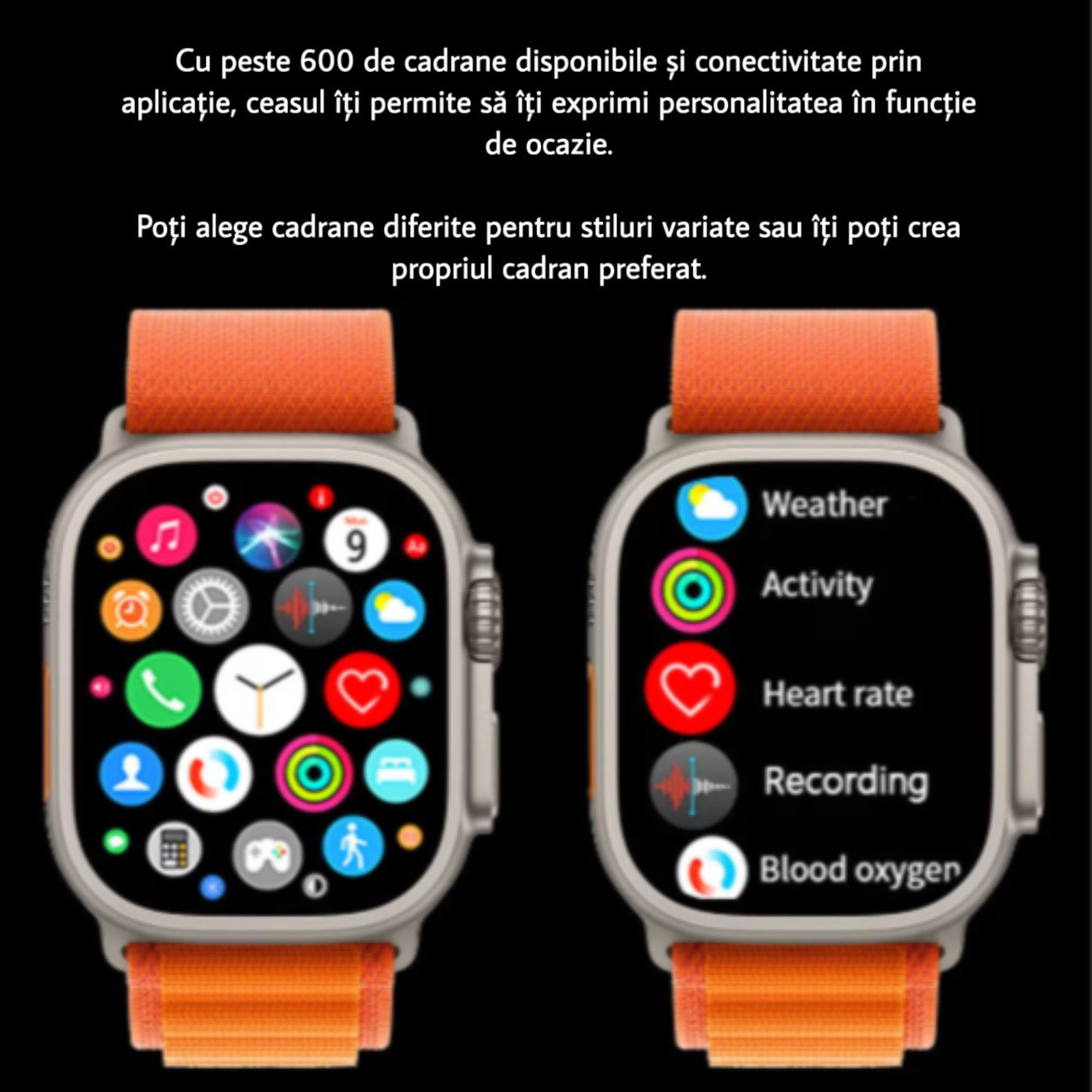 Ceas inteligent multifunctional cu monitorizare somn, ritm cardiac si oxigen