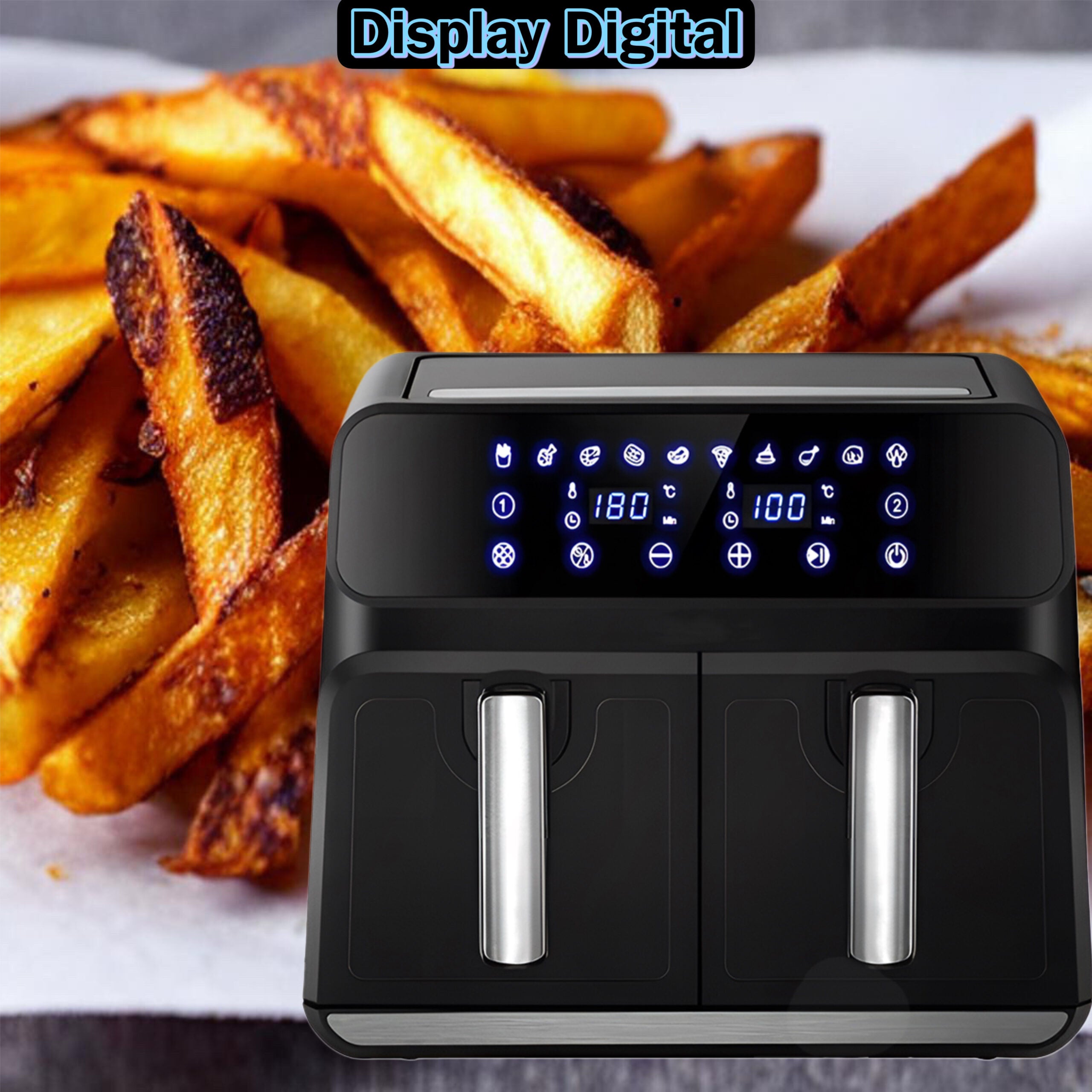 Friteuza Dubla cu Aer Cald 8L – Gatit Sanatos si Crocant