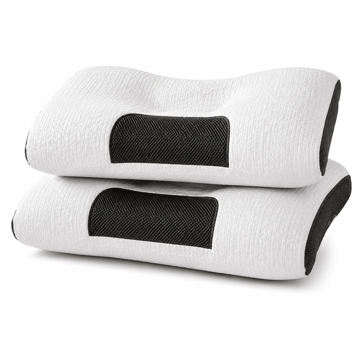 Set 2 Perne Ortopedice Cervicale cu Fibra de Soia, 48 x 74 cm, Suport pentru Gat si Somn Confortabil
