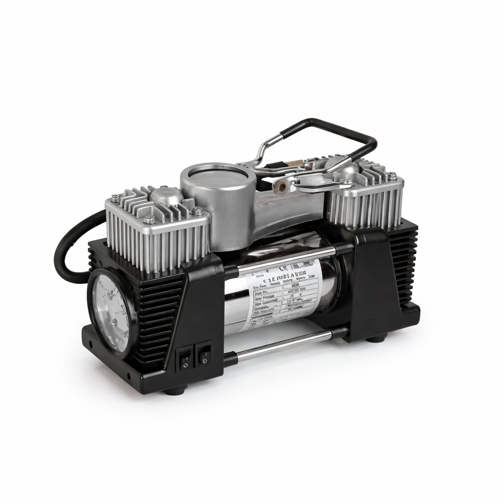 Kit reparatie pana auto + Compresor 12V 2 cilindri, 150 PSI, 7 accesorii, valiza transport