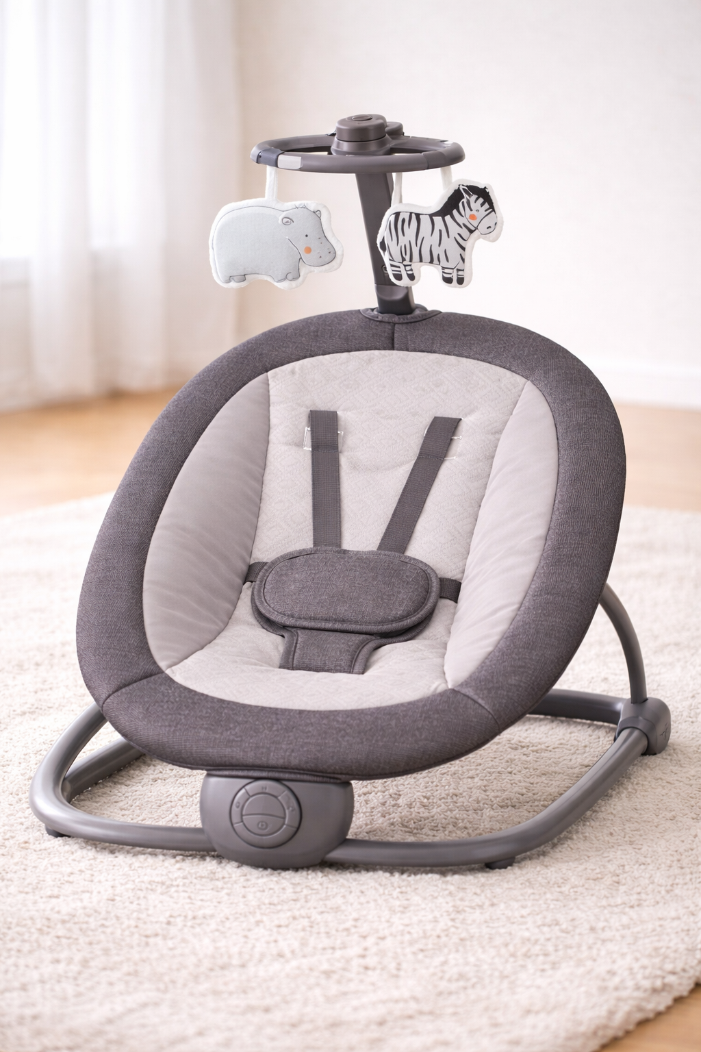 Balansoar bebeluși cu vibrații și jucării, pliabil, 0–9 kg