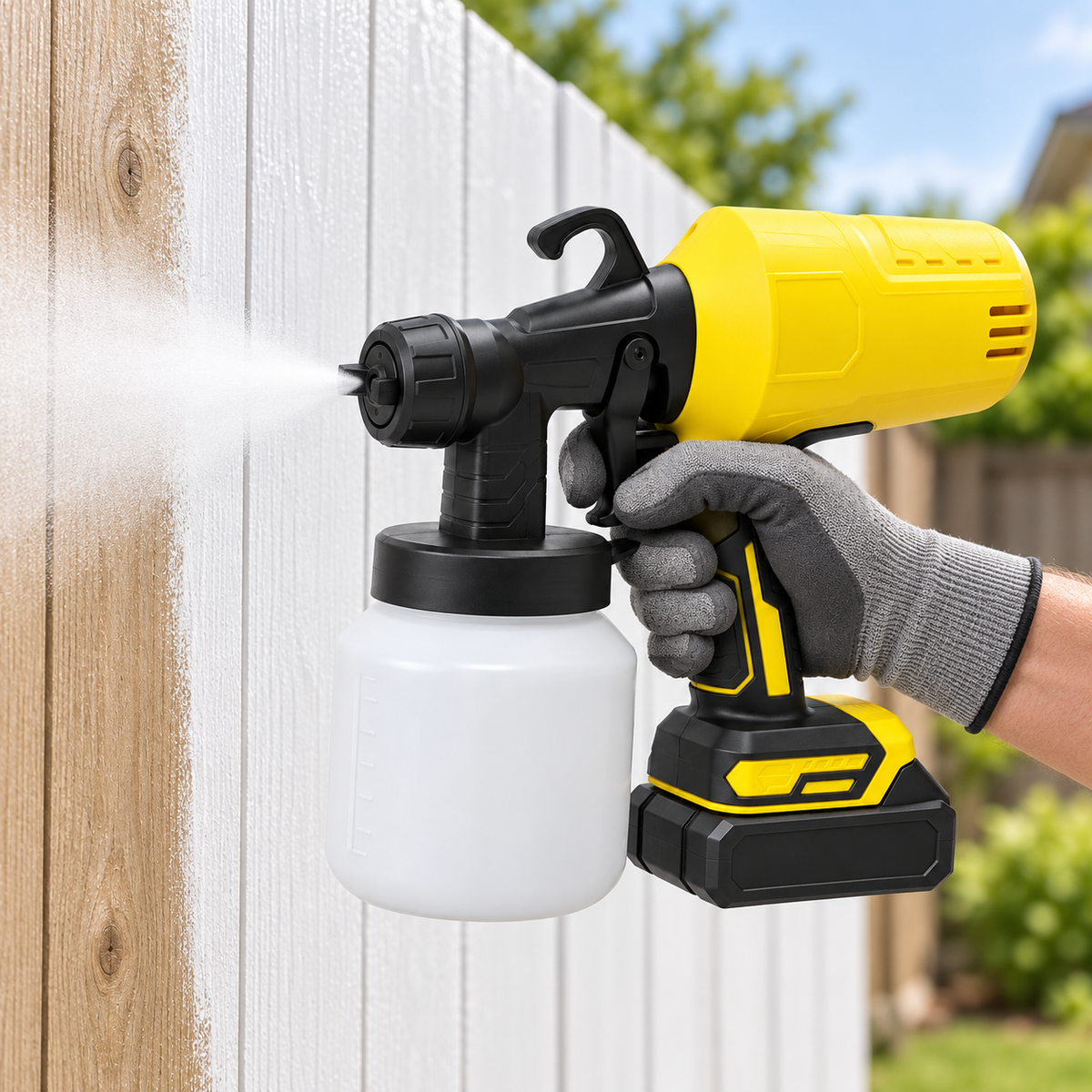 Pistol de Vopsit cu Acumulator 20V 3000 PSI – Container 800ml, Fără Fir, Pulverizare Profesională HVLP, Portabil și Puternic