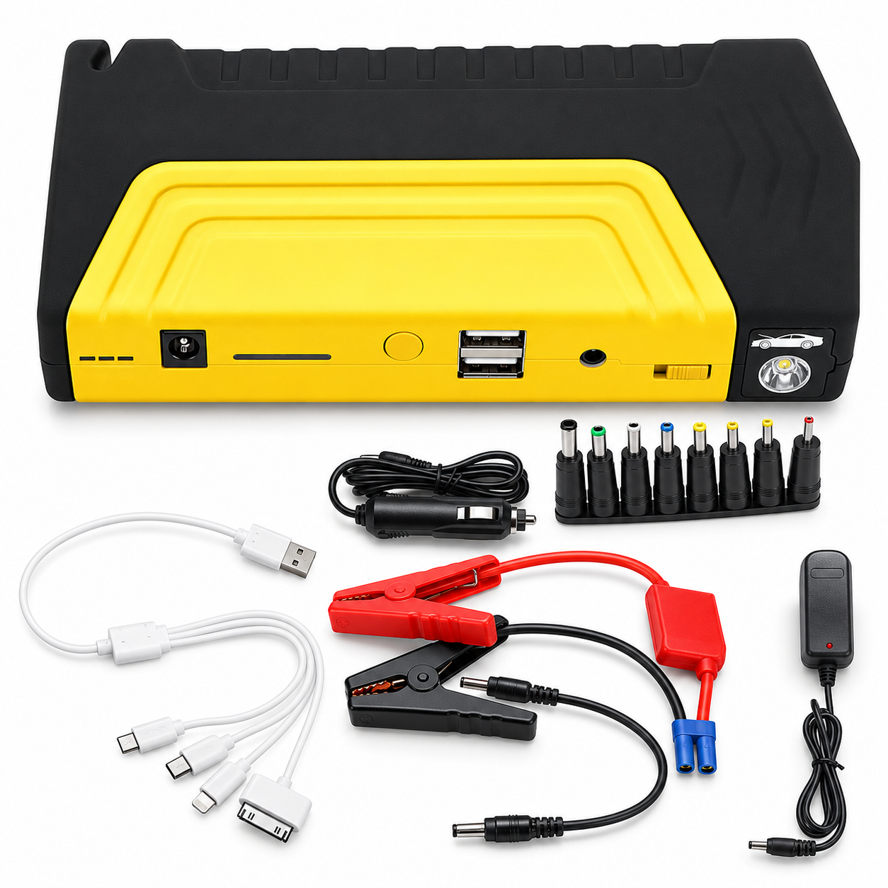 Jump Starter Auto 12V, 68800mAh, 600A – Powerbank cu 2 Porturi USB și Lanternă LED