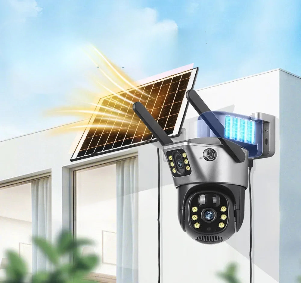 Camera supraveghere 8MP 2K cu panou solar, marire digitala 10X si alarma miscare