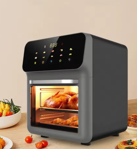 Friteuza electrica cu aer cald 12L – fara ulei, motor 1350W, accesorii incluse