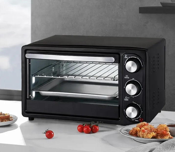 Cuptor Electric 25L 1500W – 320°C, 4 Elemente Încălzire, Timer 60 Min, Ideal pentru Pizza și Fripturi