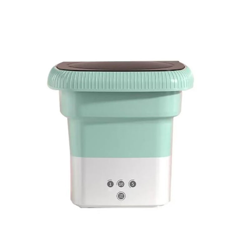 Mini masina de spalat rufe portabila, pliabila, 3 programe, Verde/Alb