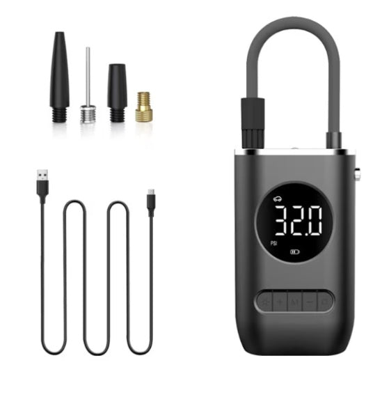 Pompa electrica aer auto cu ecran digital si LED, portabila