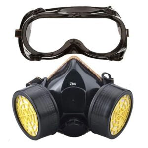 Set masca si ochelari protectie, 2 filtre carbon activ, anti-praf si vapori
