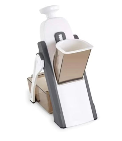 Feliator legume multifunctional, pliabil, 8 trepte de grosime, cu recipient si lama incorporata, taiere in felii, cuburi si julienne