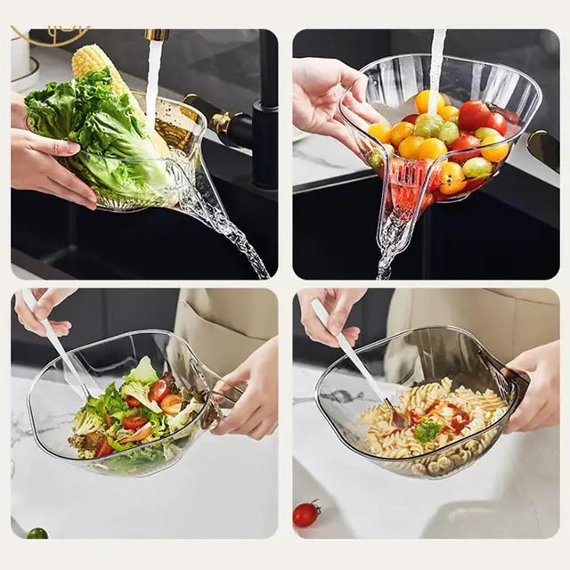Cos de Scurgere pentru Fructe si Legume, Design Elefant, Transparent, Robust si Durabil