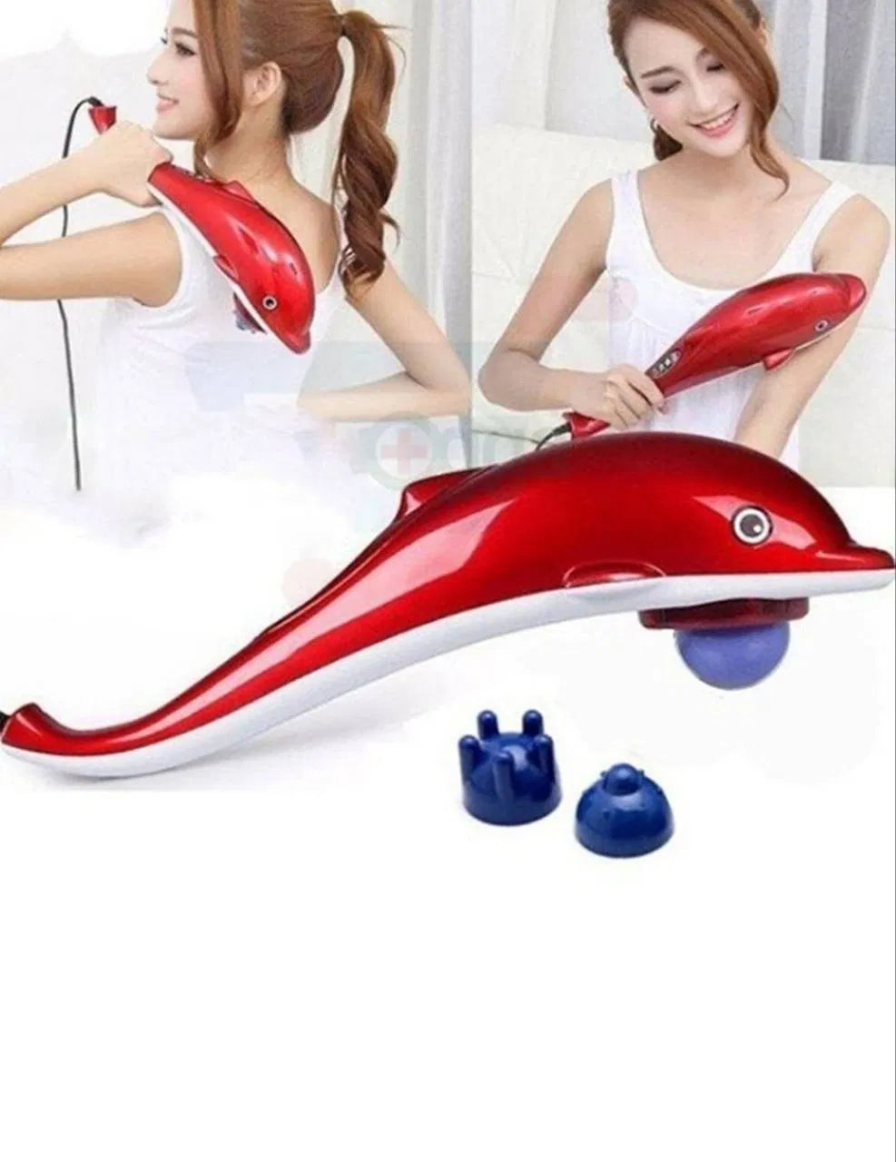 Aparat de masaj tip Delfin, 3 capete, relaxare si tonifiere, 2 viteze, 28W