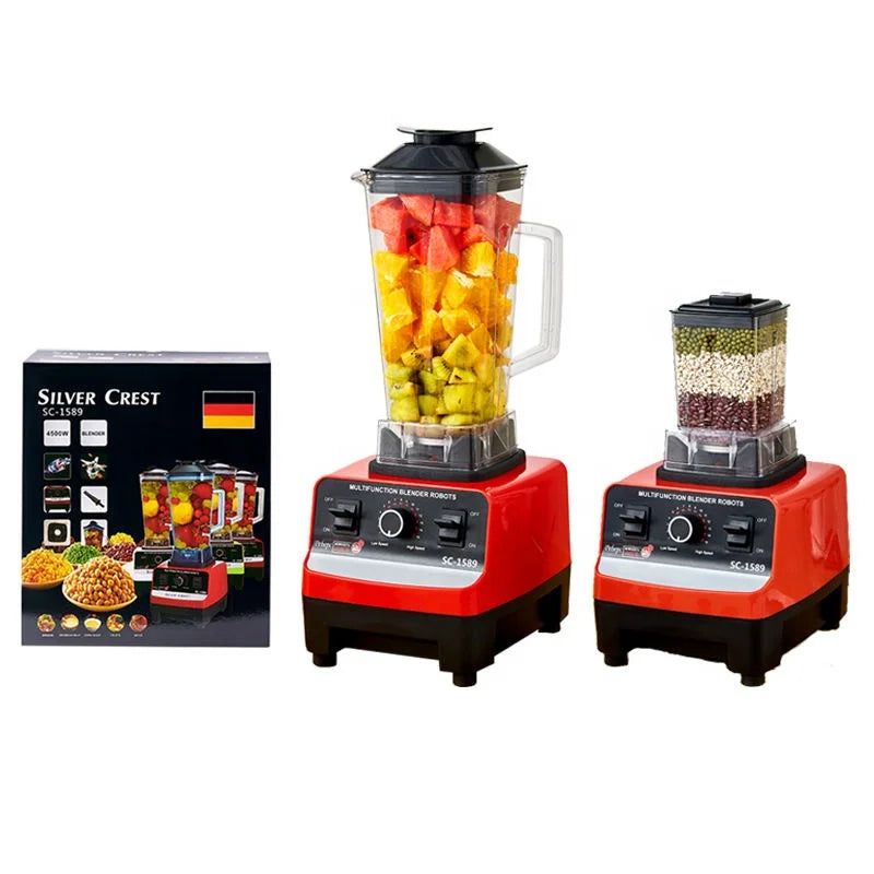 Blender 2 in 1 Ice Crusher 4500W – 15 viteze, 2.5L, Negru cu Rosu