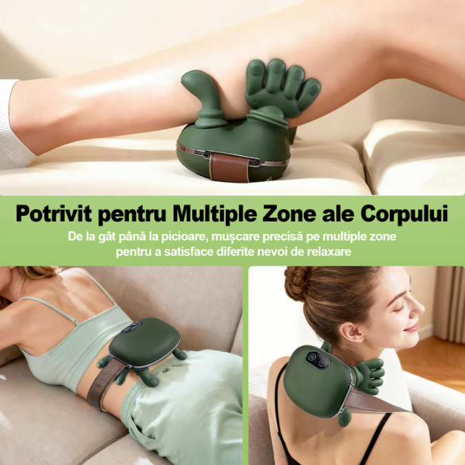 Aparat de Masaj cu maini 3D Shiatsu cu Încălzire – Pentru Gât, Spate și Picioare
