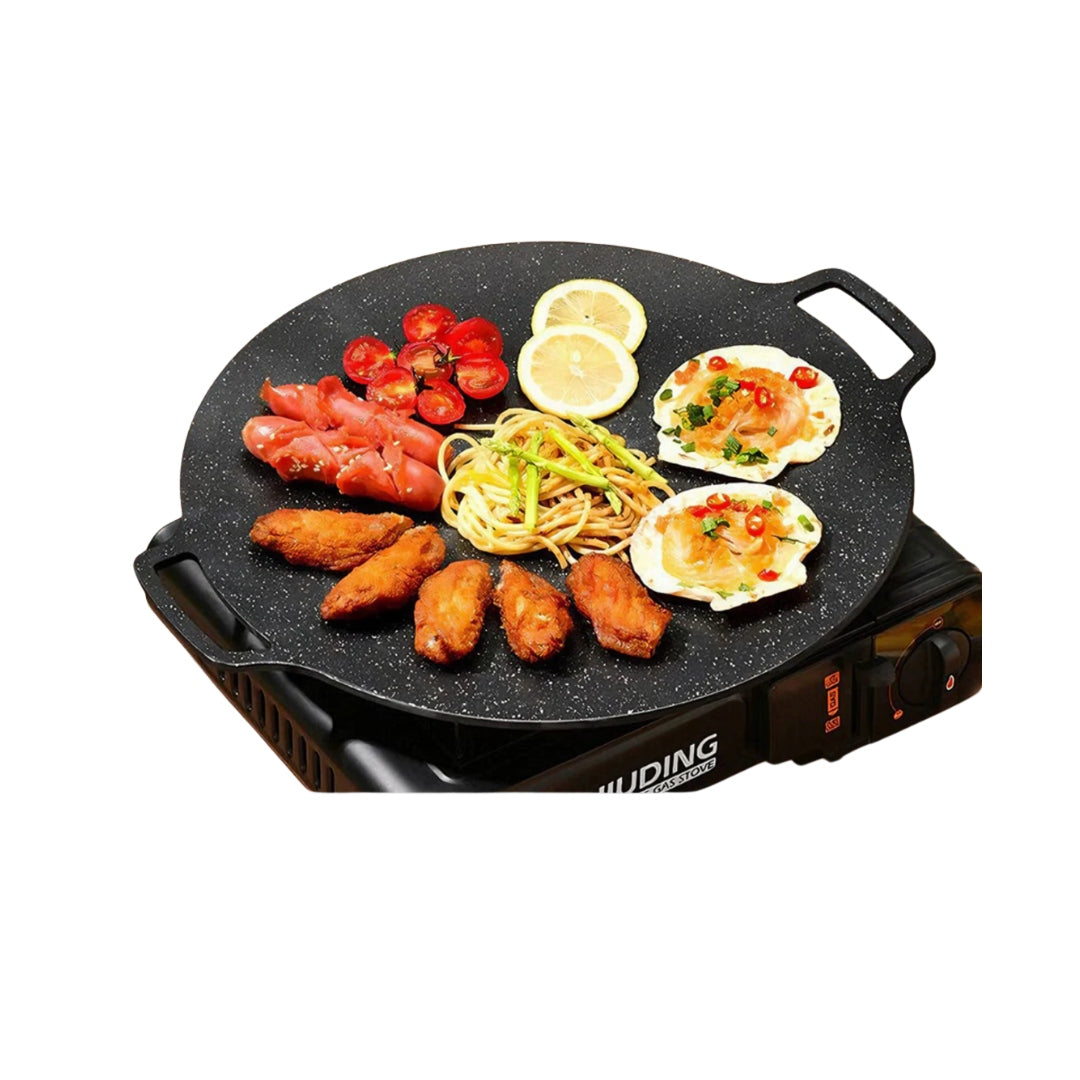 Plita Japoneza Rotunda cu Manere 32 cm – Grill Antiaderent Pluristratificat