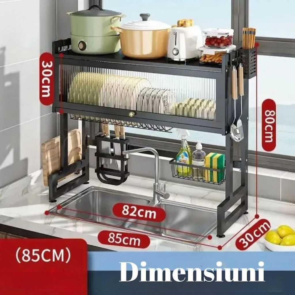 Uscător de Vase Supraetajat din Inox – Organizare Modernă și Spațiu Optimizat în Bucătărie